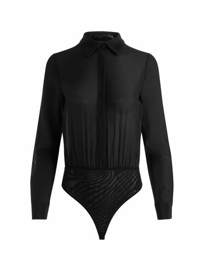 Willa Silk Bodysuit In Black - Alice + Olivia Women