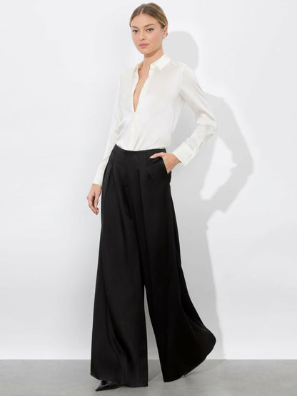 Brady Silk Blouse In Off White - Alice + Olivia Women