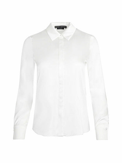 Brady Silk Blouse In Off White - Alice + Olivia Women
