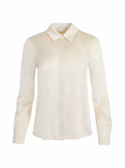 Brady Silk Blouse In Chino - Alice + Olivia Women