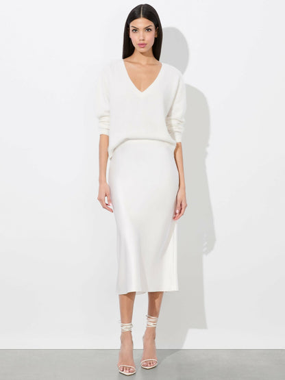Maeve Slip Skirt In Off White - Alice + Olivia Women