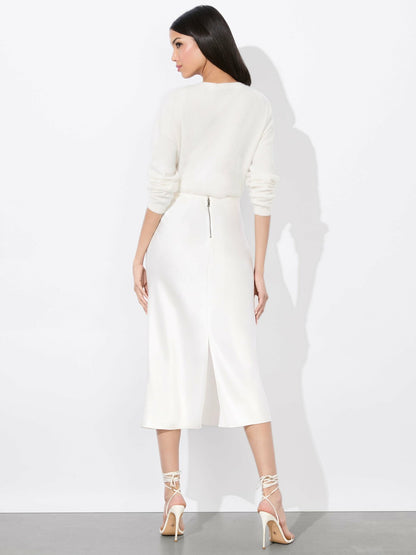 Maeve Slip Skirt In Off White - Alice + Olivia Women