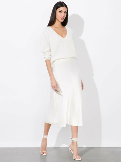 Maeve Slip Skirt In Off White - Alice + Olivia Women