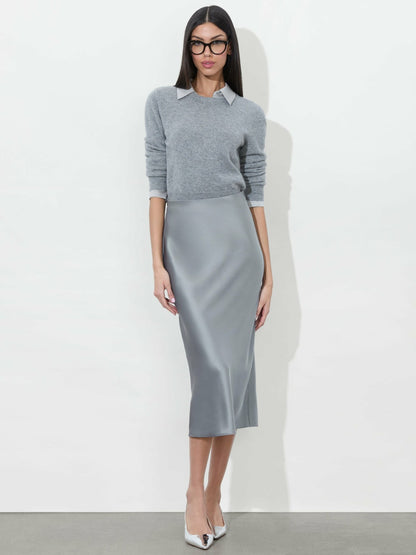 Maeve Slip Skirt In Storm Grey - Alice + Olivia Women