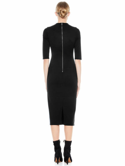 Delora Midi Dress In Black - Alice + Olivia Women