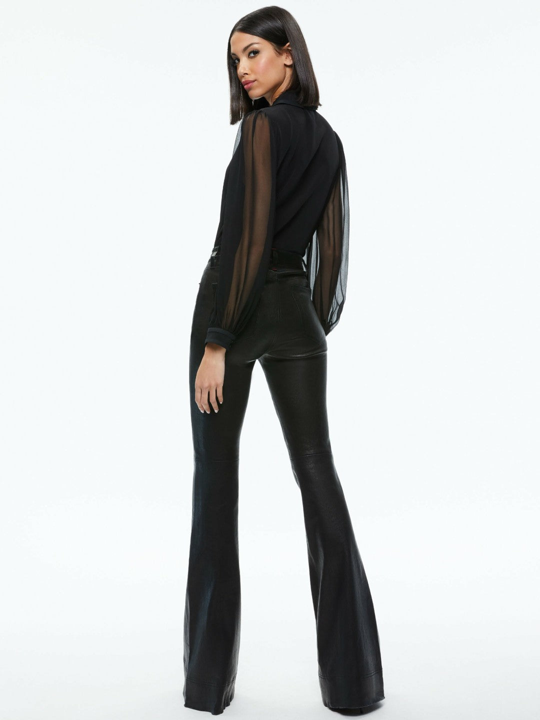 Roanne Button Down In Black - Alice + Olivia Women