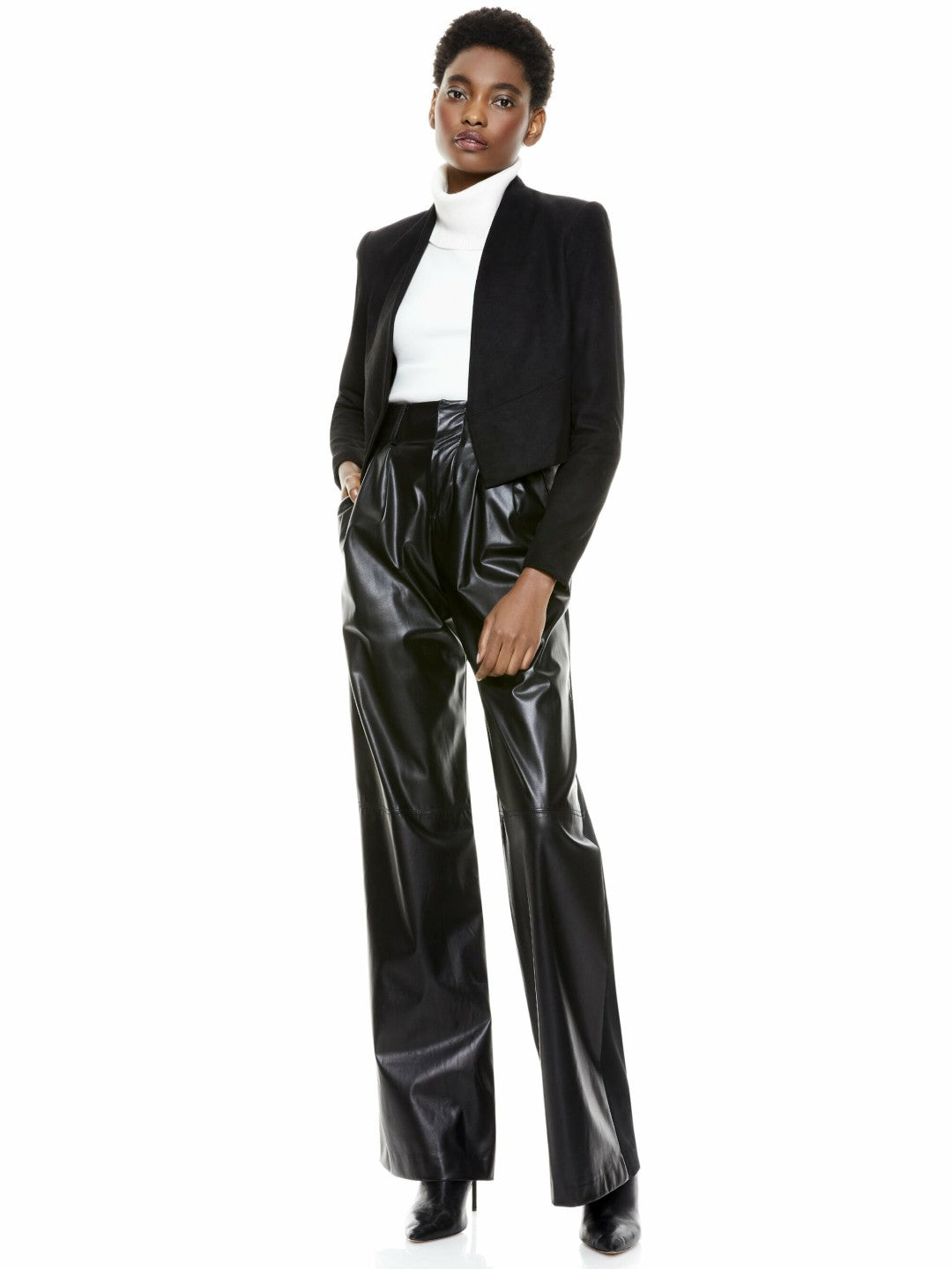 Harvey Suede Jacket In Black - Alice + Olivia Women