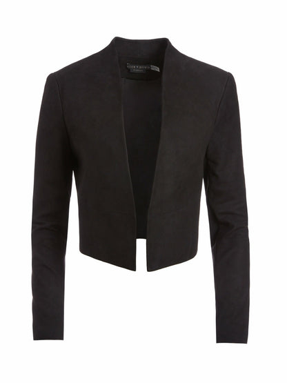 Harvey Suede Jacket In Black - Alice + Olivia Women