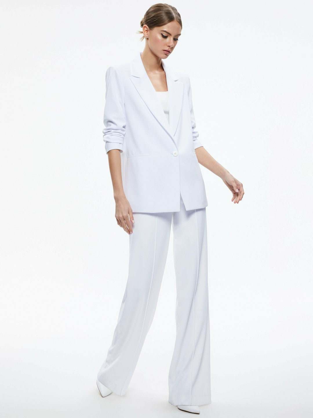 Denny Boyfriend Blazer In White - Alice + Olivia Women