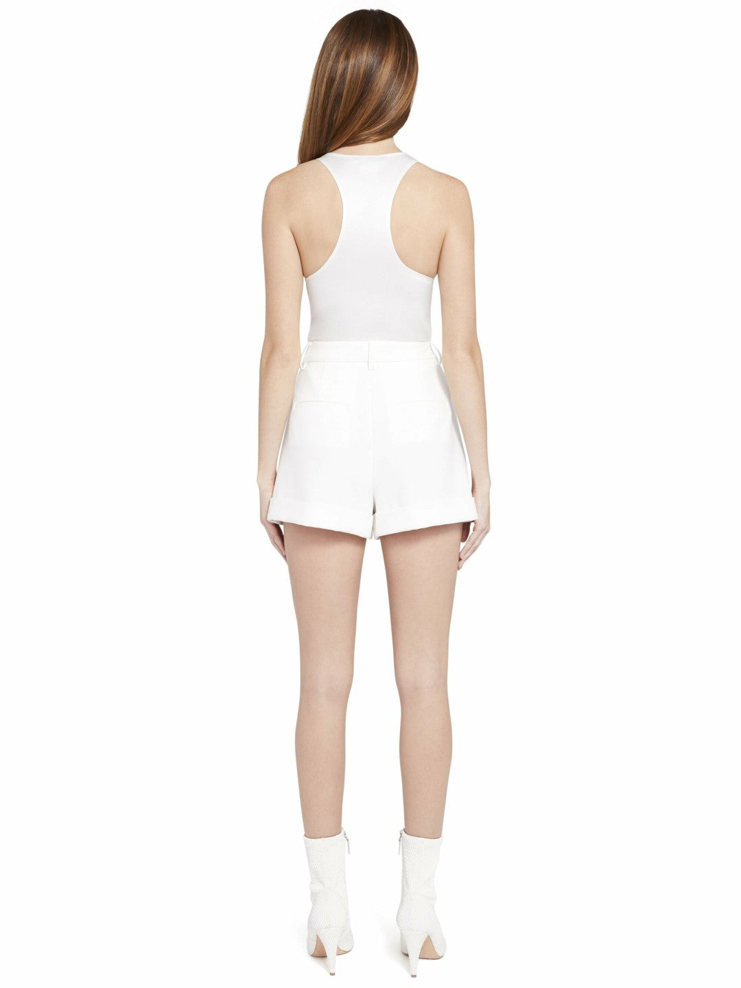 Harmon Racerback Tank In Off White - Alice + Olivia Women