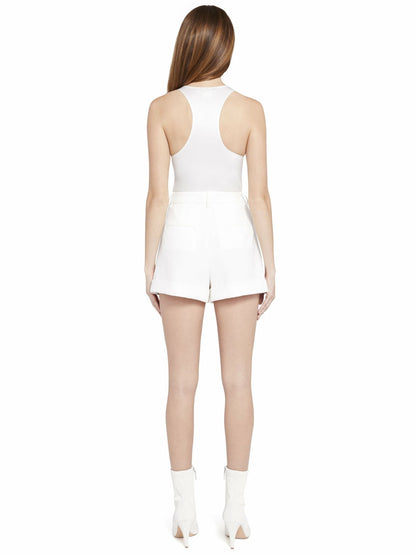 Harmon Racerback Tank In Off White - Alice + Olivia Women