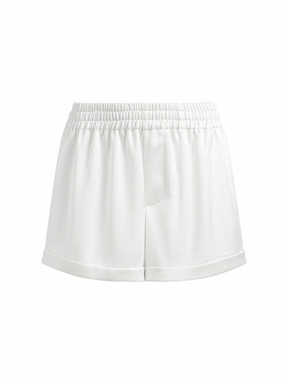 Richie Cuffed Low Rise Boxer Short In Off White - Alice + Olivia Women