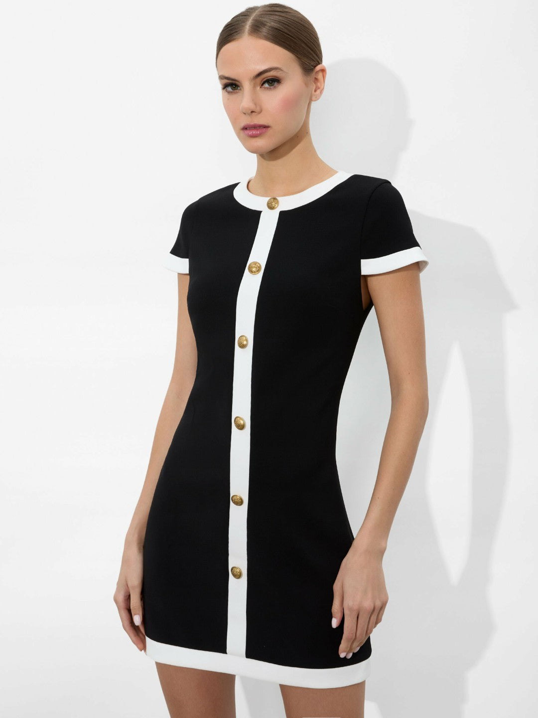 Coley Mini Dress In Black/off White - Alice + Olivia Women