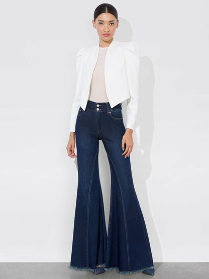 Harvey Puff Sleeve Jacket In Off White - Alice + Olivia Women