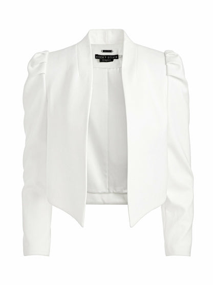 Harvey Puff Sleeve Jacket In Off White - Alice + Olivia Women
