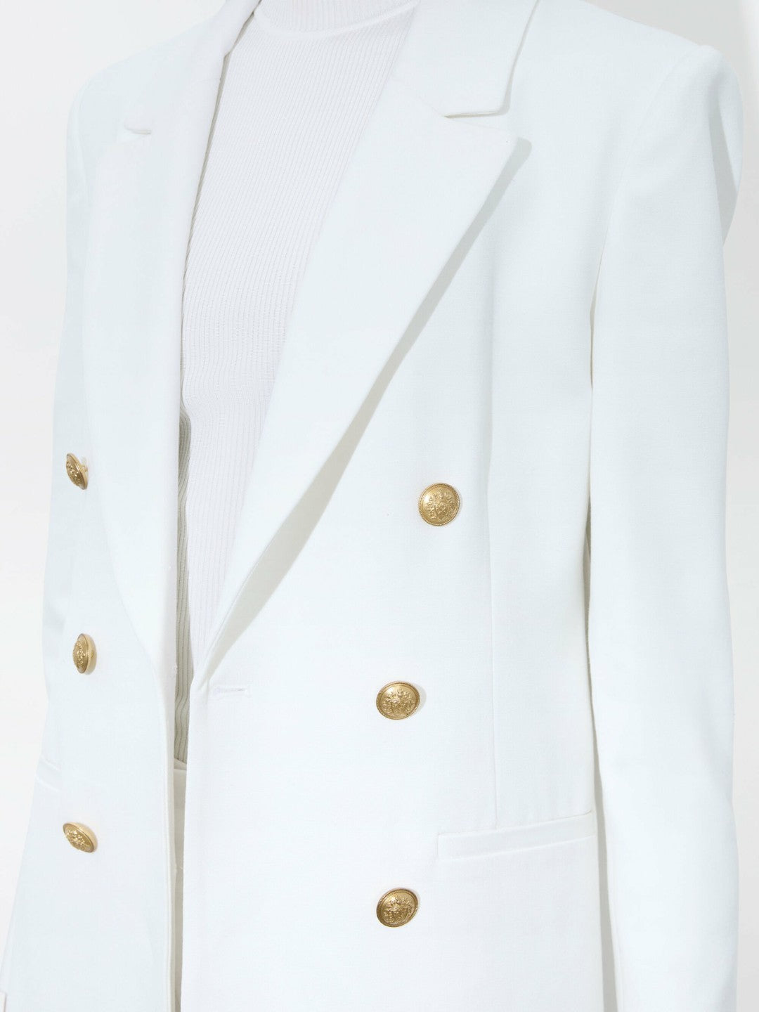 Shepherd Long Blazer In Off White - Alice + Olivia Women