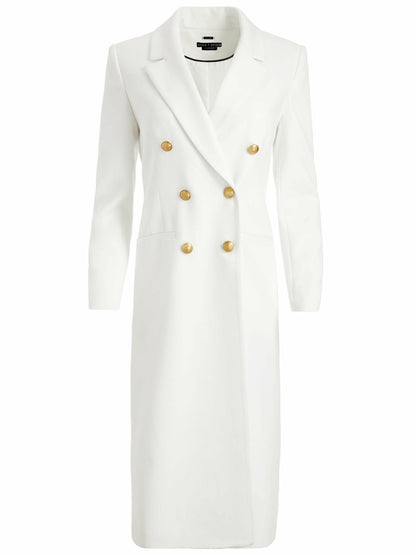 Shepherd Long Blazer In Off White - Alice + Olivia Women