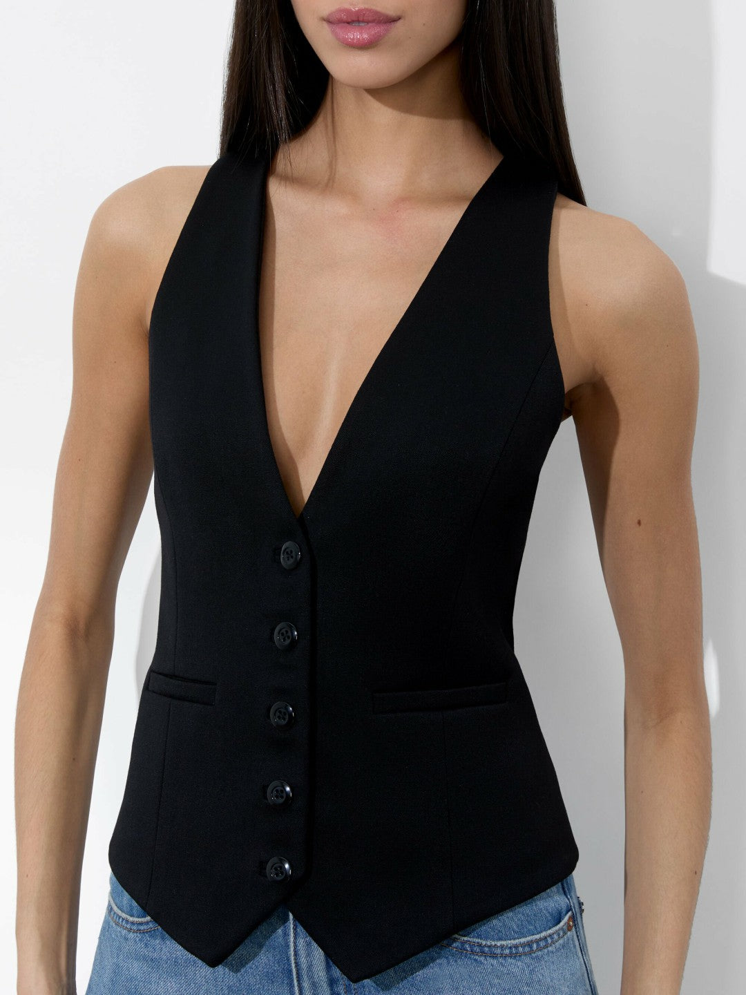 Mazie Vest In Black - Alice + Olivia Women