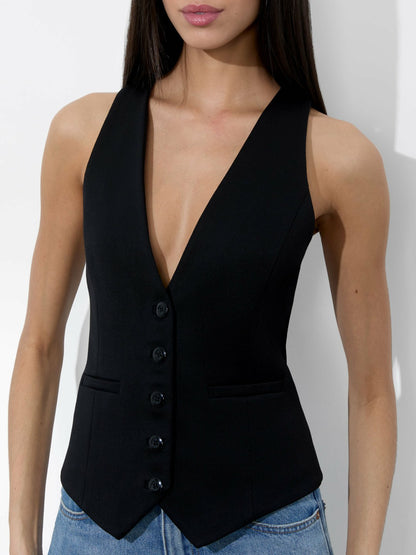 Mazie Vest In Black - Alice + Olivia Women