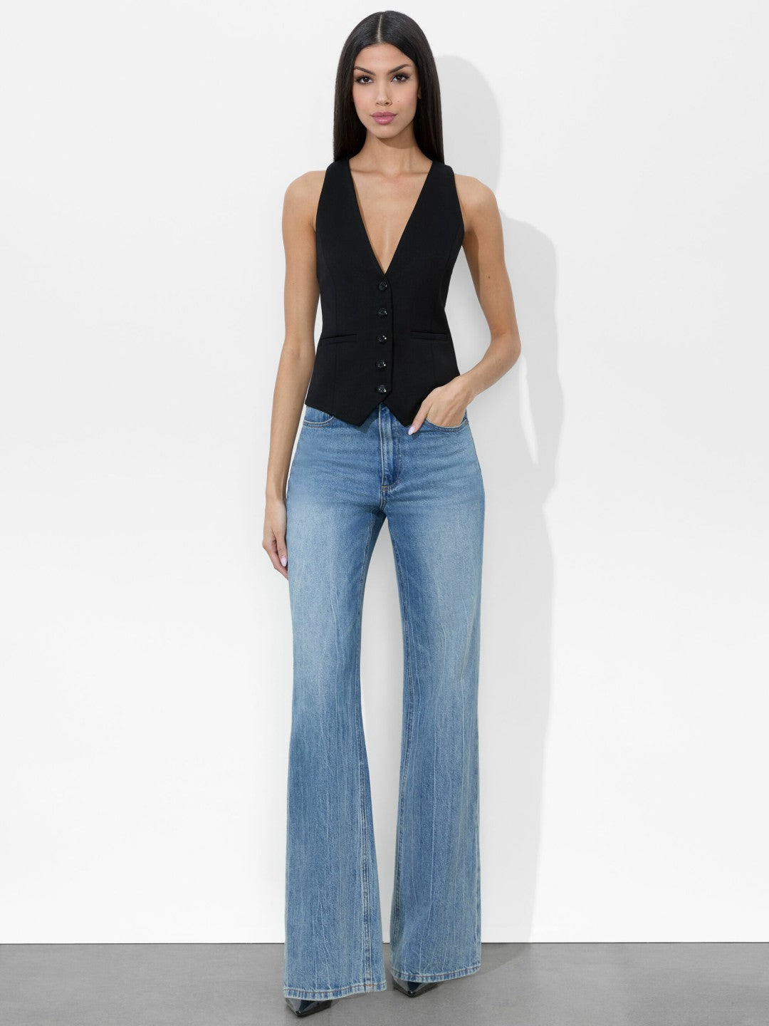 Mazie Vest In Black - Alice + Olivia Women