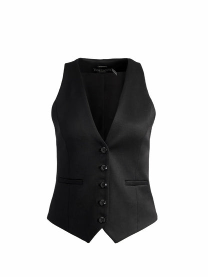 Mazie Vest In Black - Alice + Olivia Women