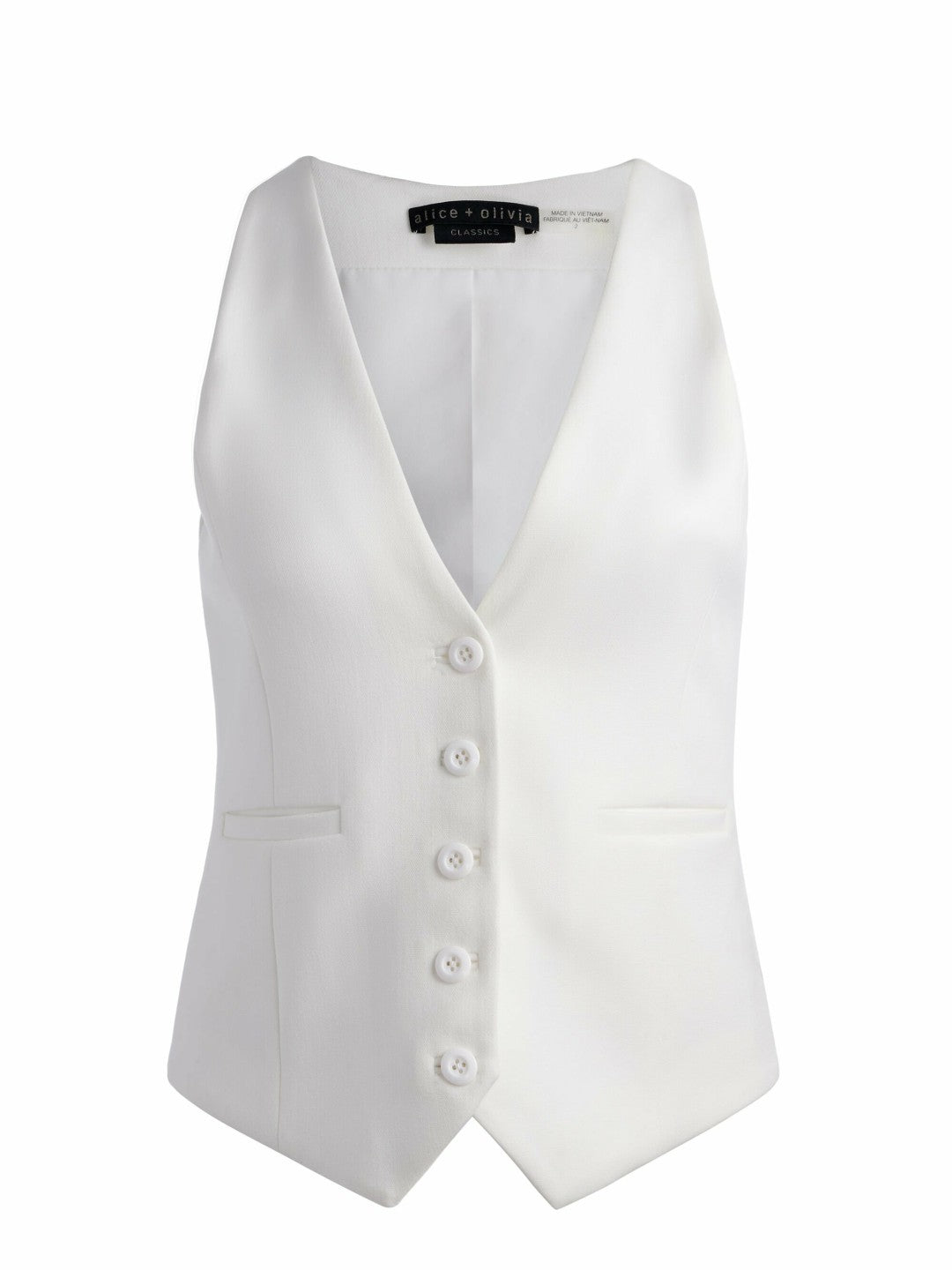 Mazie Vest In Off White - Alice + Olivia Women