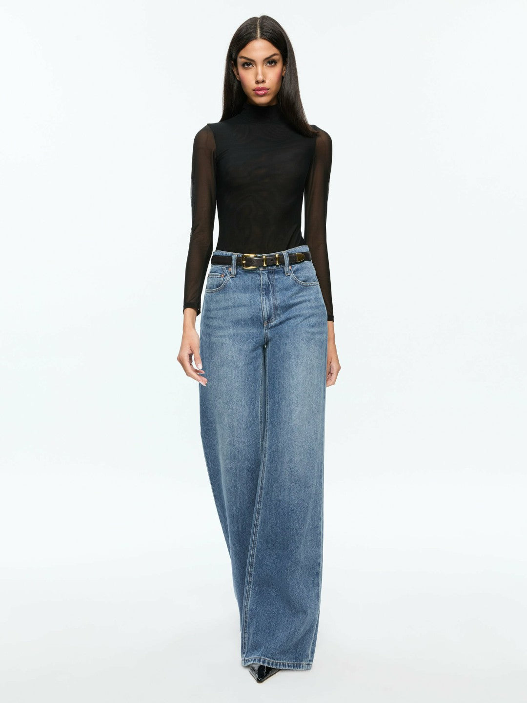 Clarinda Bodysuit In Black - Alice + Olivia Women
