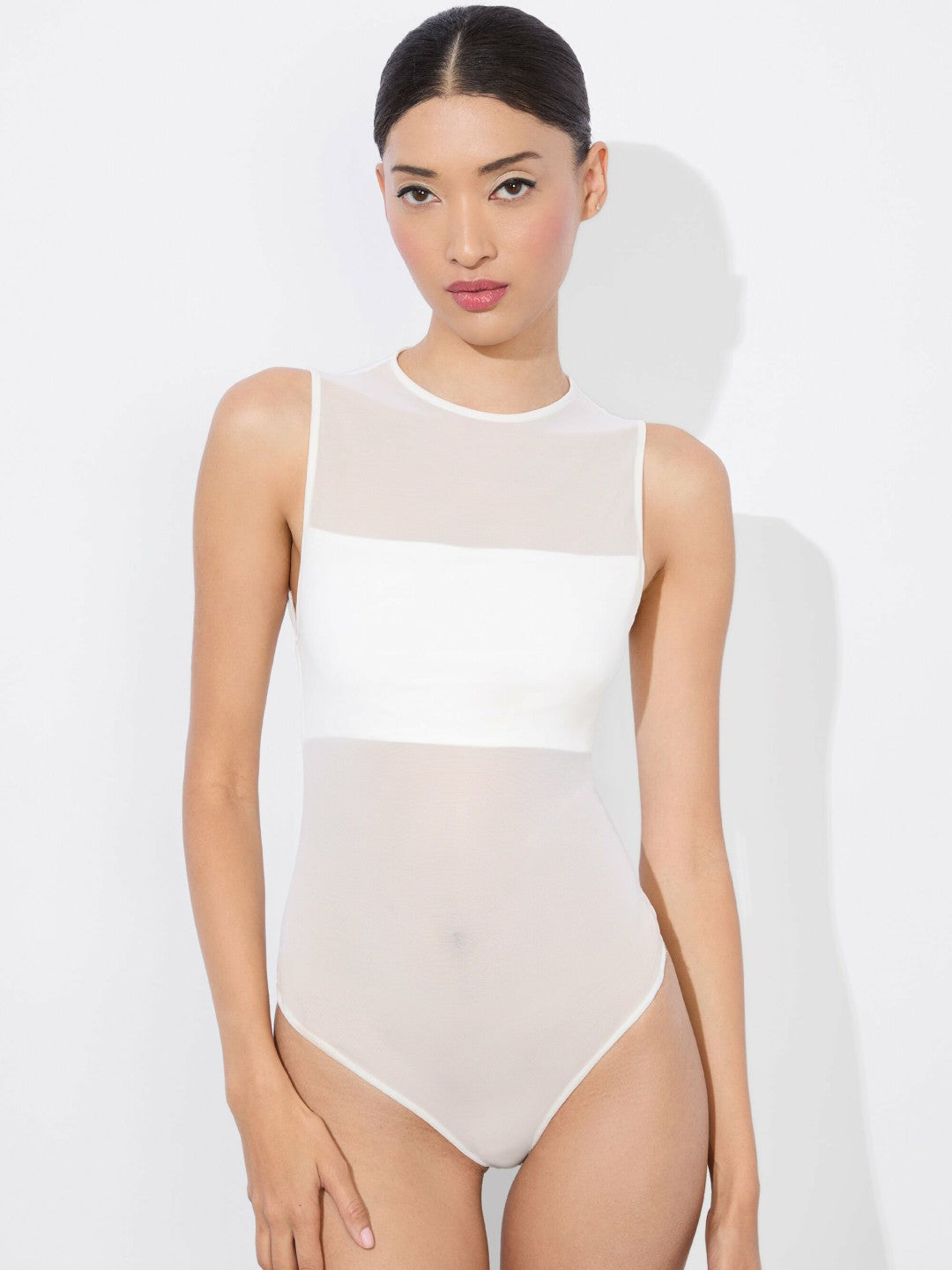 Bandeau Sleeveless Bodysuit In Off White - Alice + Olivia Women