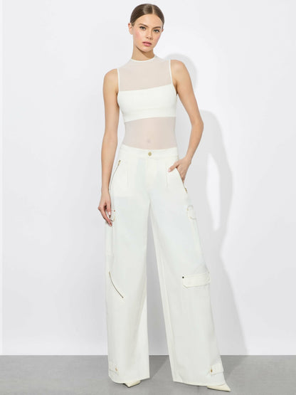 Bandeau Sleeveless Bodysuit In Off White - Alice + Olivia Women