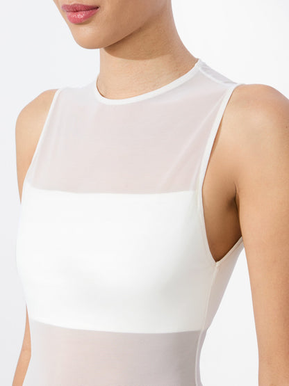 Bandeau Sleeveless Bodysuit In Off White - Alice + Olivia Women