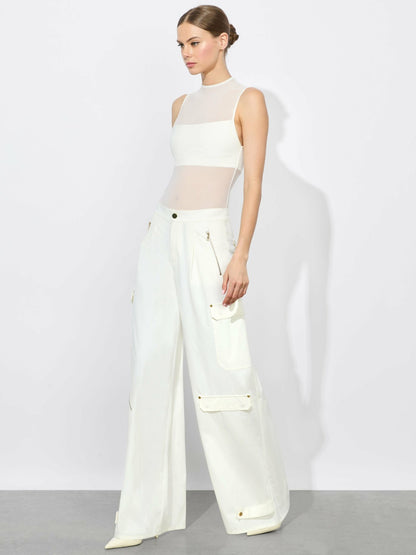 Bandeau Sleeveless Bodysuit In Off White - Alice + Olivia Women
