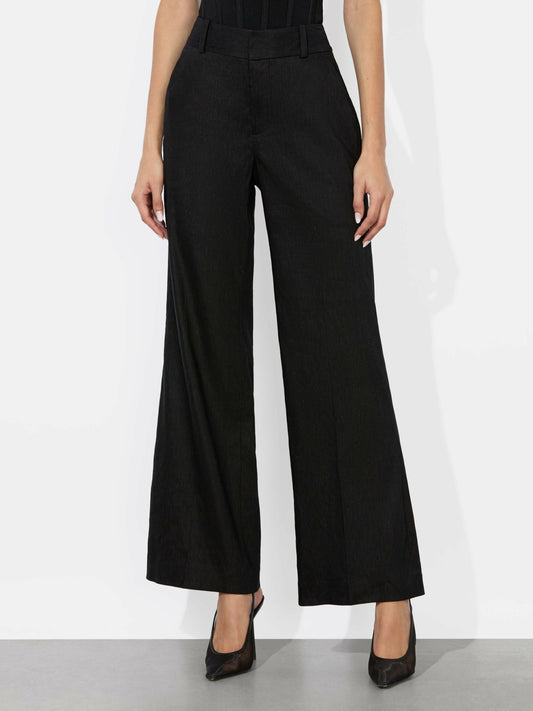 Quinn Linen Kick Flare Pant In Black - Alice + Olivia Women