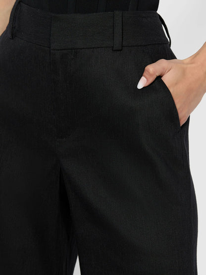Quinn Linen Kick Flare Pant In Black - Alice + Olivia Women