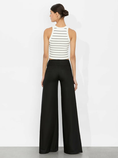 Olivia Linen Pant In Black - Alice + Olivia Women