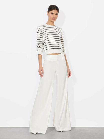 Olivia Linen Pant In Off White - Alice + Olivia Women