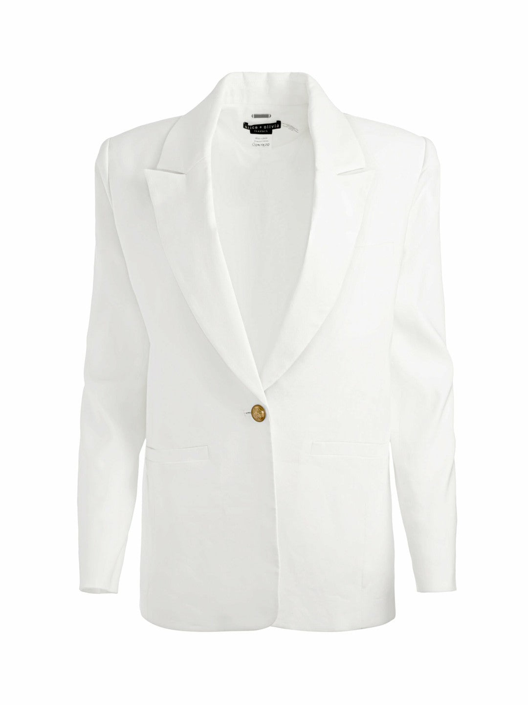 Billie Boxy Linen Blazer In Off White - Alice + Olivia Women