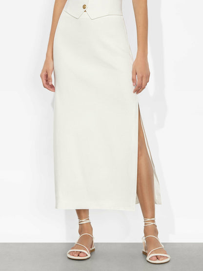 Maeve Slip Skirt In Off White - Alice + Olivia Women