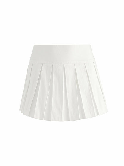 Emilie Linen Mini Skort In Off White - Alice + Olivia Women
