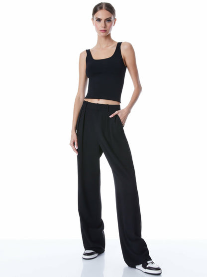 Daryn Sculpting Tank In Black - Alice + Olivia Women