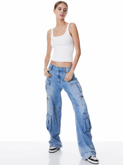 Daryn Sculpting Tank In Soft White - Alice + Olivia Women