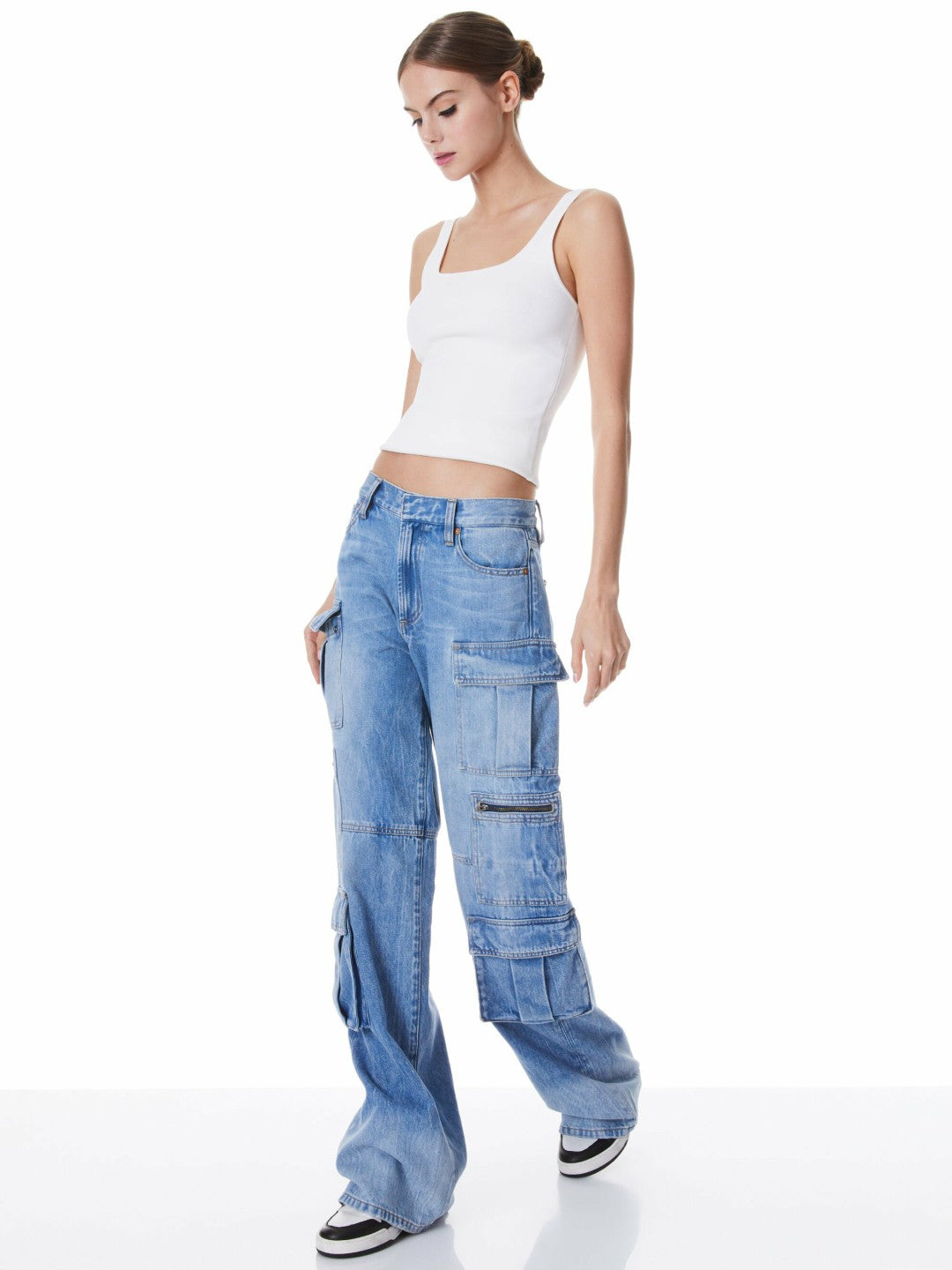 Daryn Sculpting Tank In Soft White - Alice + Olivia Women
