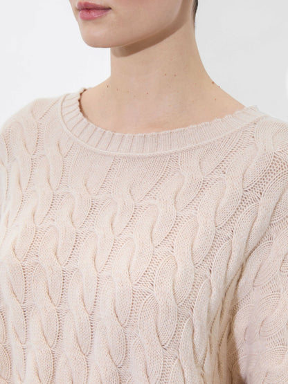Cecilie Cableknit Pullover In Oatmeal Heather - Alice + Olivia Women