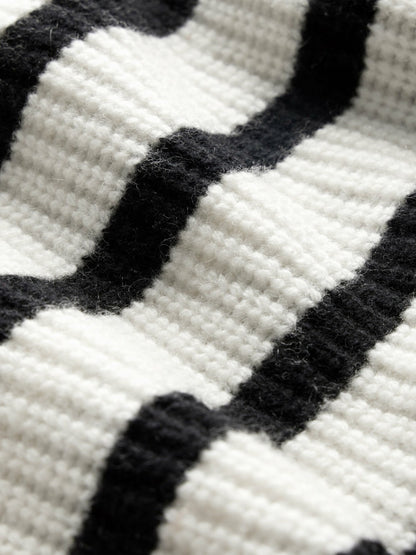 Harold Striped Pullover In Ecru/black - Alice + Olivia Women