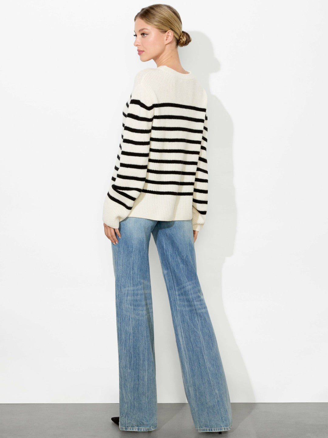 Harold Striped Pullover In Ecru/black - Alice + Olivia Women