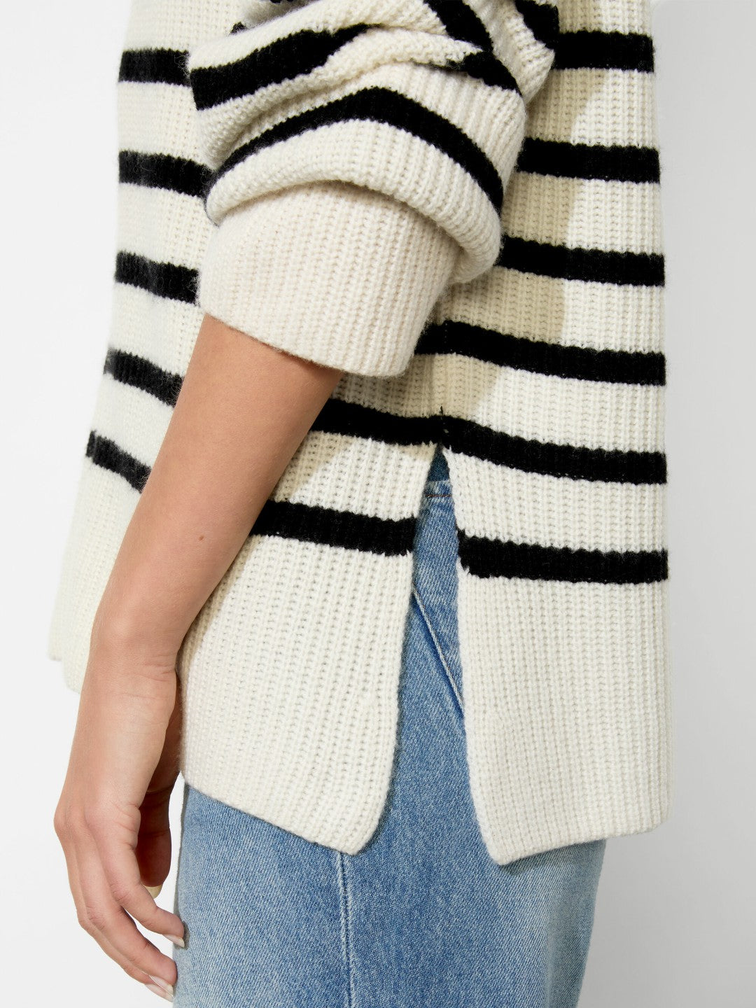 Harold Striped Pullover In Ecru/black - Alice + Olivia Women