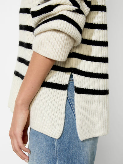Harold Striped Pullover In Ecru/black - Alice + Olivia Women