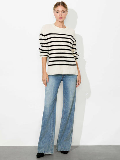 Harold Striped Pullover In Ecru/black - Alice + Olivia Women