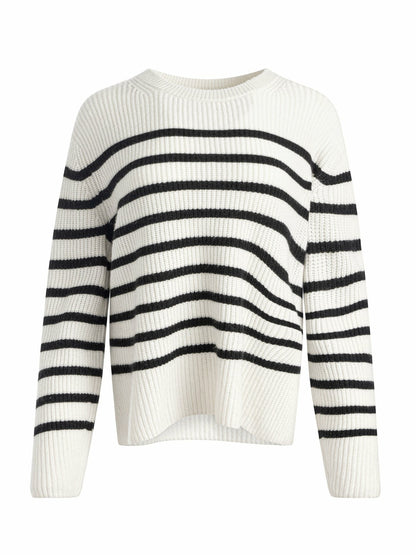 Harold Striped Pullover In Ecru/black - Alice + Olivia Women