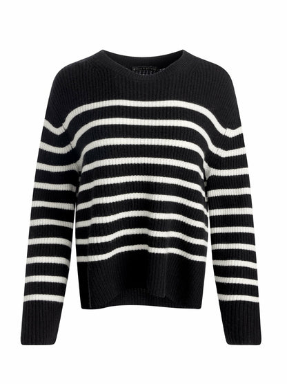 Harold Striped Pullover In Black/ecru - Alice + Olivia Women