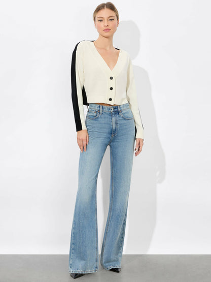 Edelman Cardigan In Ecru/black - Alice + Olivia Women